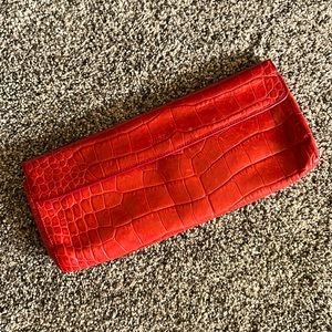 Red leather FURLA clutch